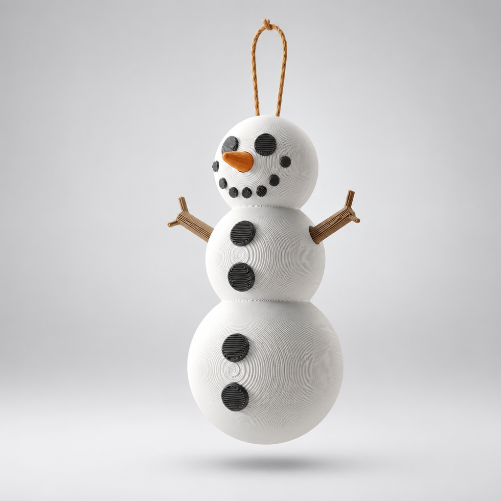 Schneemann Anhänger aus dem 3D-Drucker
