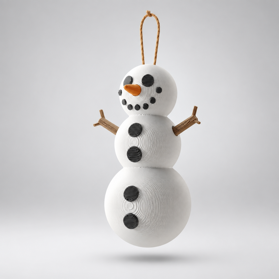 Schneemann Anhänger aus dem 3D-Drucker