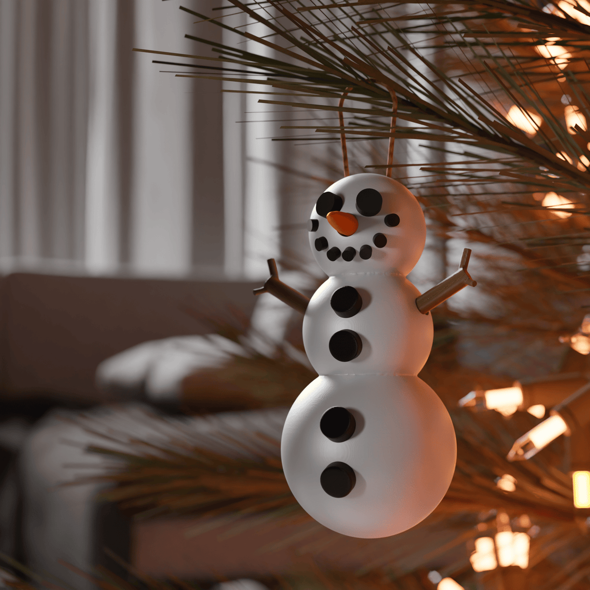 Schneemann Anhänger am Weihnachtsbaum