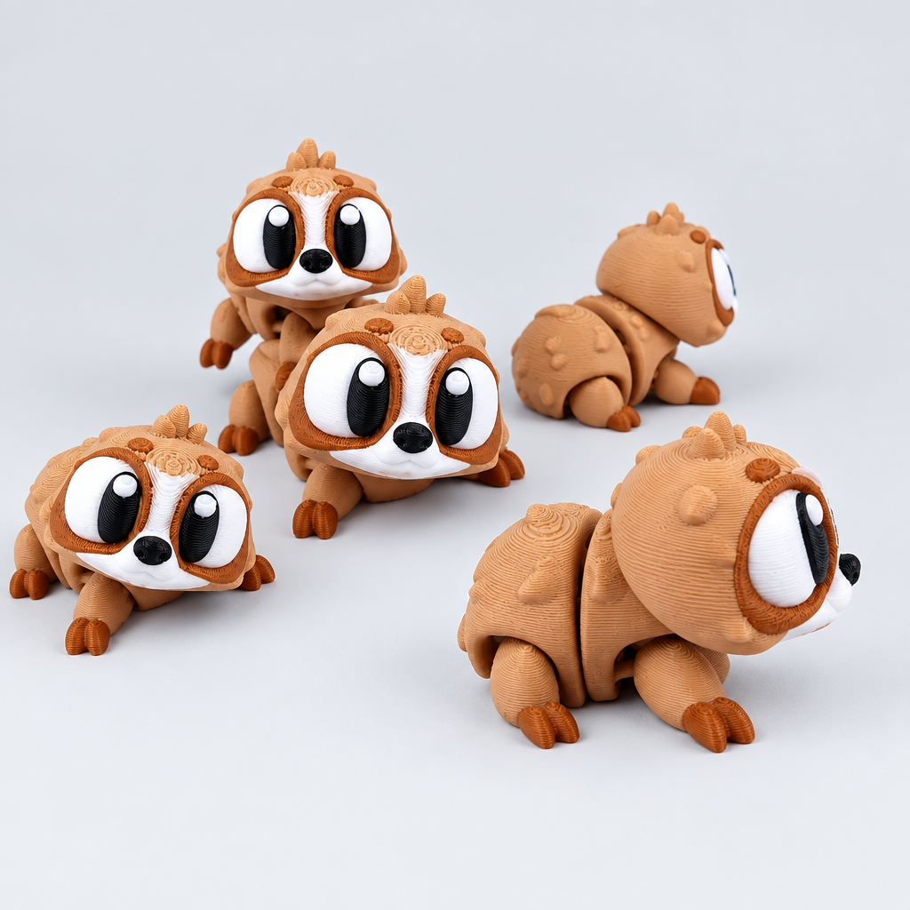 Flexi Bär – flexible 3D-gedruckte Figur mit großen Kulleraugen