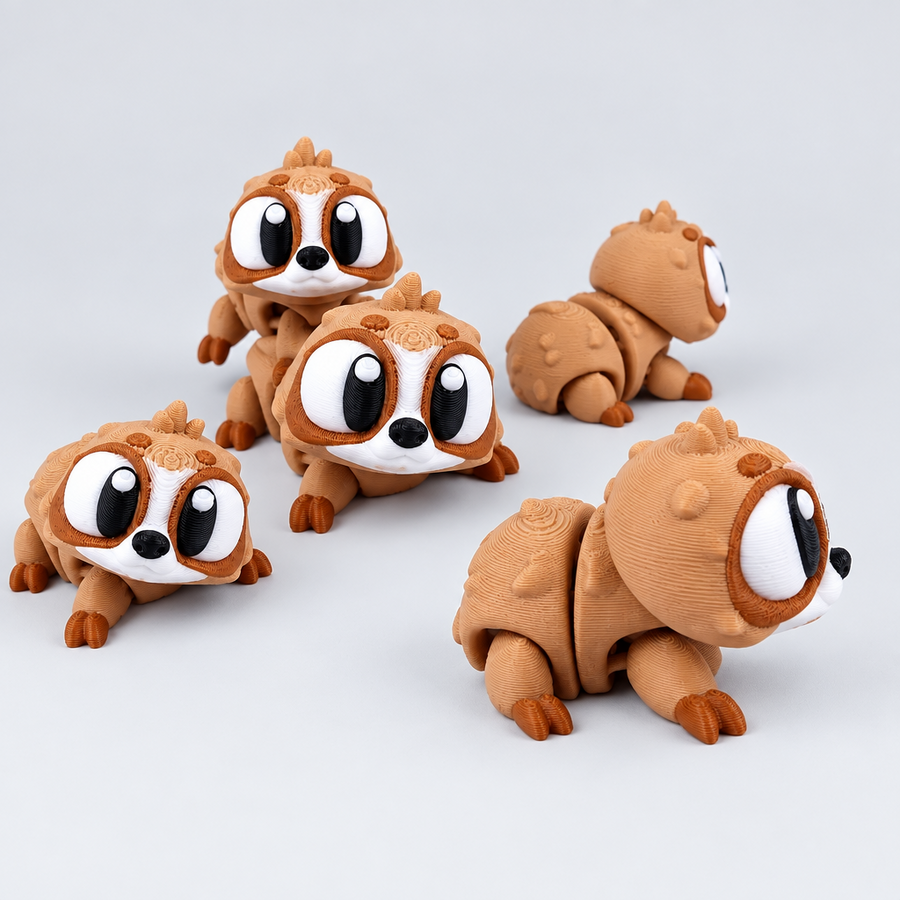 Flexi Bär – flexible 3D-gedruckte Figur mit großen Kulleraugen