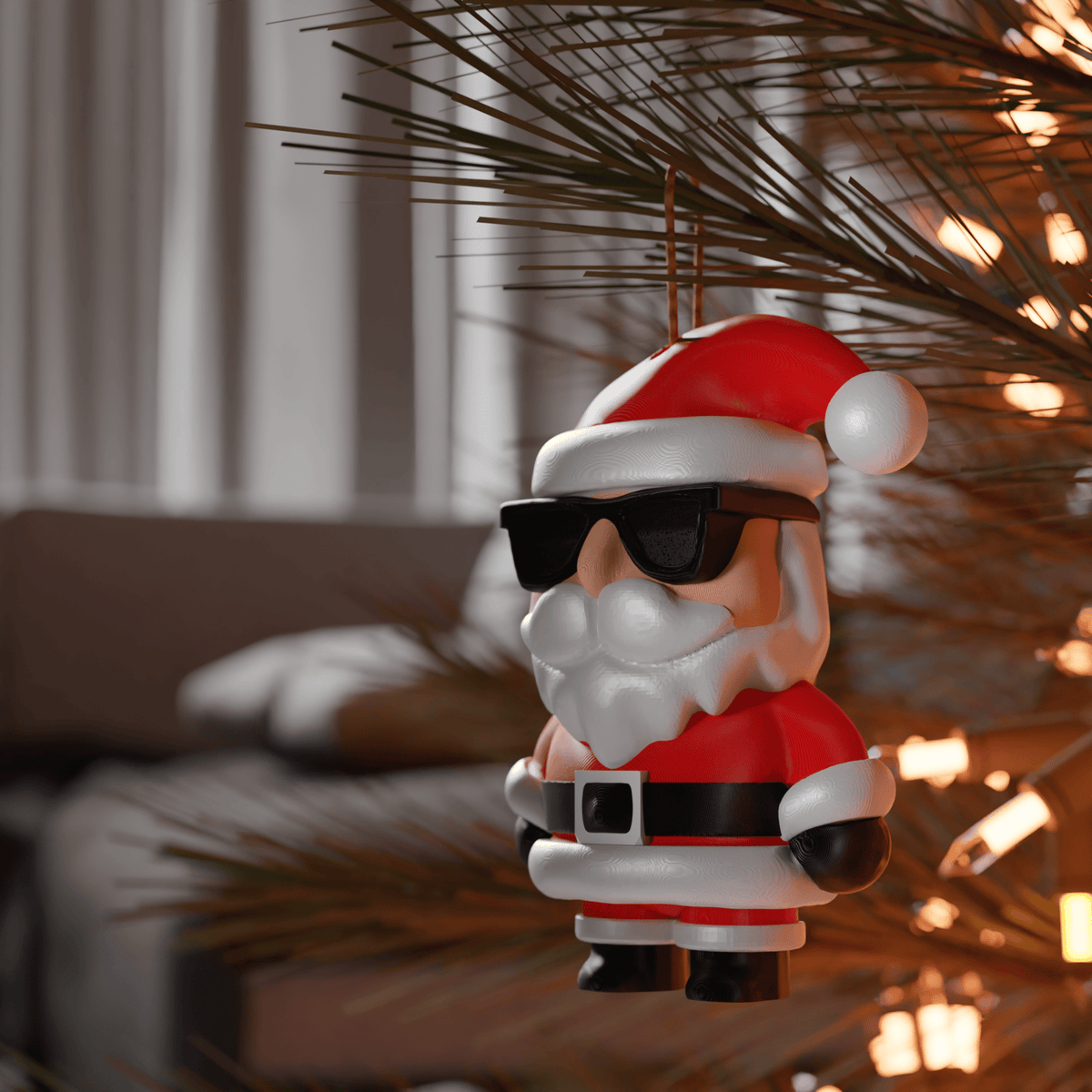 Cool Santa Anhänger am Weihnachtsbaum